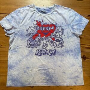 Kool-Aid purple white tie dyed‎ short sleeve graphic shirt SIZE XL